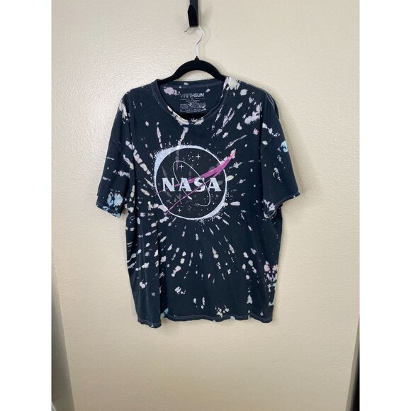 Fifth Sun Mens XL Tie Dye NASA Graphic Cotton T-Shirt Space Black/White - Picture 1 of 5